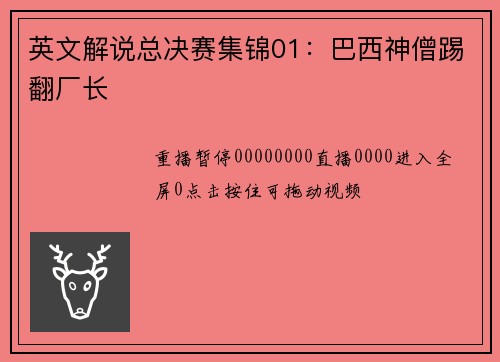 英文解说总决赛集锦01：巴西神僧踢翻厂长